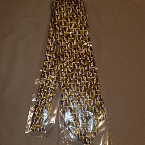 Green & Navy Blue Patterned Tie - NEW - Picture 2 of 5